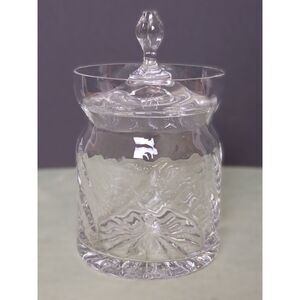 Towle Made in Austria Over 24% Lead Crystal Vintage Biscuit Barrel Jar w Lid